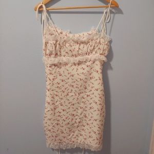 SOLD Cottagecore Tea Party Floral and Lace Mini Dress